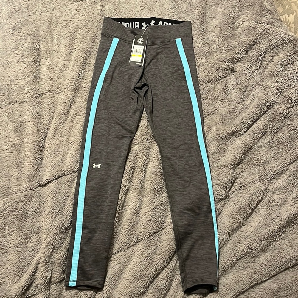 Gray and Blue Under Armour Leggings Size Medium